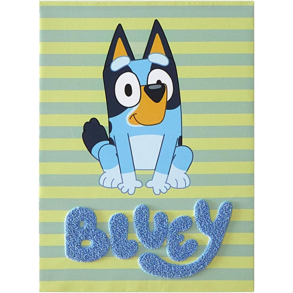 imageBluey Canvas Wall Art and Dcor with 3D TuftingKids Bedroom or Playroom Wall Decoration 11quot W x 15quot HBluey