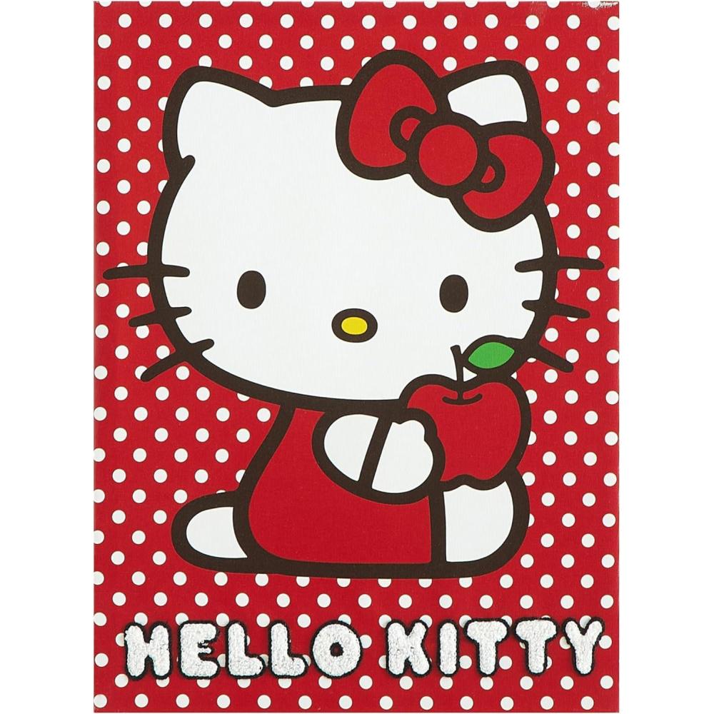 imageBluey Canvas Wall Art and Dcor with 3D TuftingKids Bedroom or Playroom Wall Decoration 11quot W x 15quot HHello Kitty White Dot