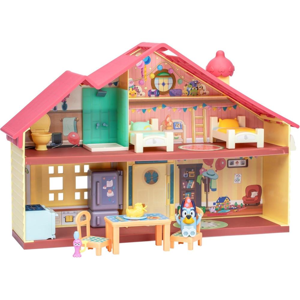 imageBluey Celebration Home Playset Portable Birthday Party Toy House with 11 Removable Accessories and 25 Figure House Toys for Kids of Ages 33 Celebration Home