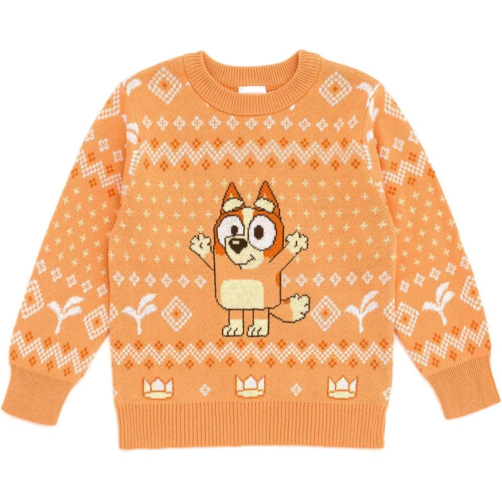 imageBluey Christmas Matching Family Sweater Toddler to Adult Sizes 2T 2XLBingo Orange