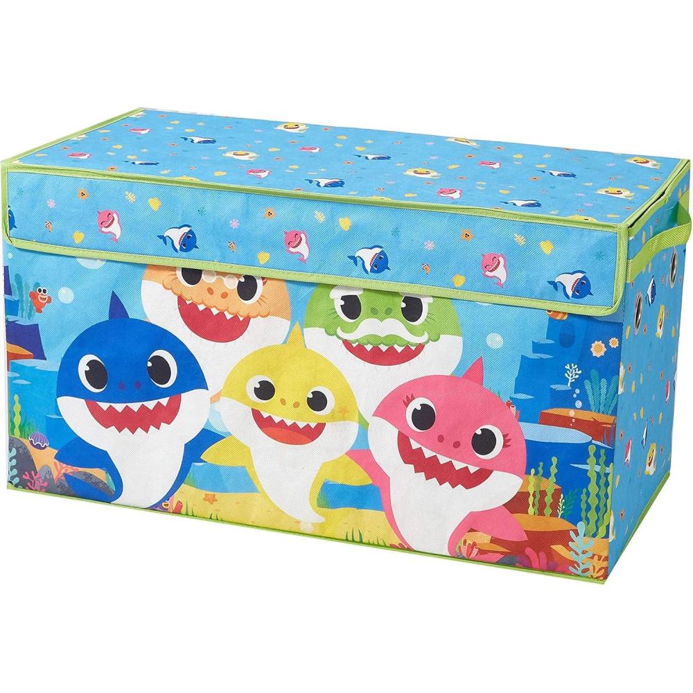 imageBluey Collapsible Storage Trunk Durable Fabric Chest with Soft Lid 285quotx145quotx16quotKids Room OrganizerBaby Shark
