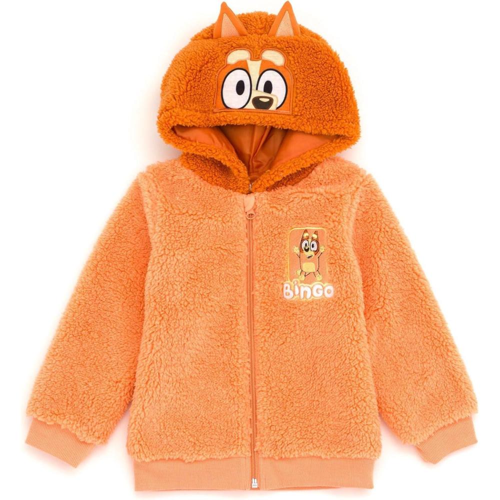 imageBluey Cozy Sherpa Zip Up Cosplay Hoodie Toddler to Big Kid Sizes 2T 1012Orange