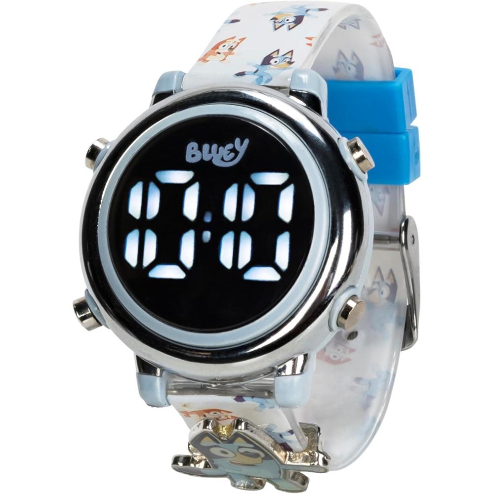 imageBluey Digital Watch for Kids with LightUp Screen and Silicone Strap Featuring Bluey and Friends Easy Time Display Fun for Boys and Girls Fits Wrists 55quot to 8quot