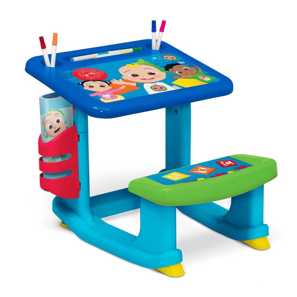 imageBluey Draw and Play Desk by Delta Children Includes 10 Markers and Coloring Book BlueCoComelon