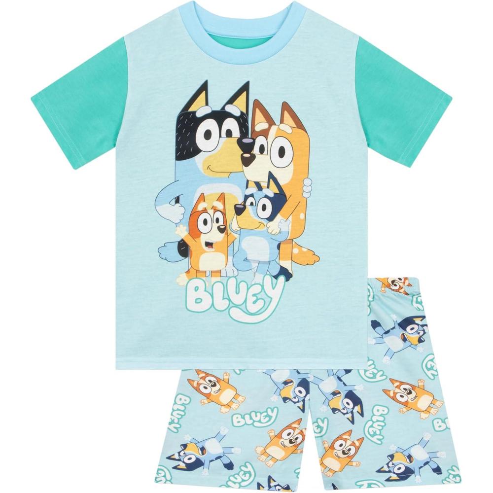 imageBluey Drop Shoulder TShirt and Shorts Outfit Set Toddler to Big Kid Sizes 2T 1012Short Sleeve