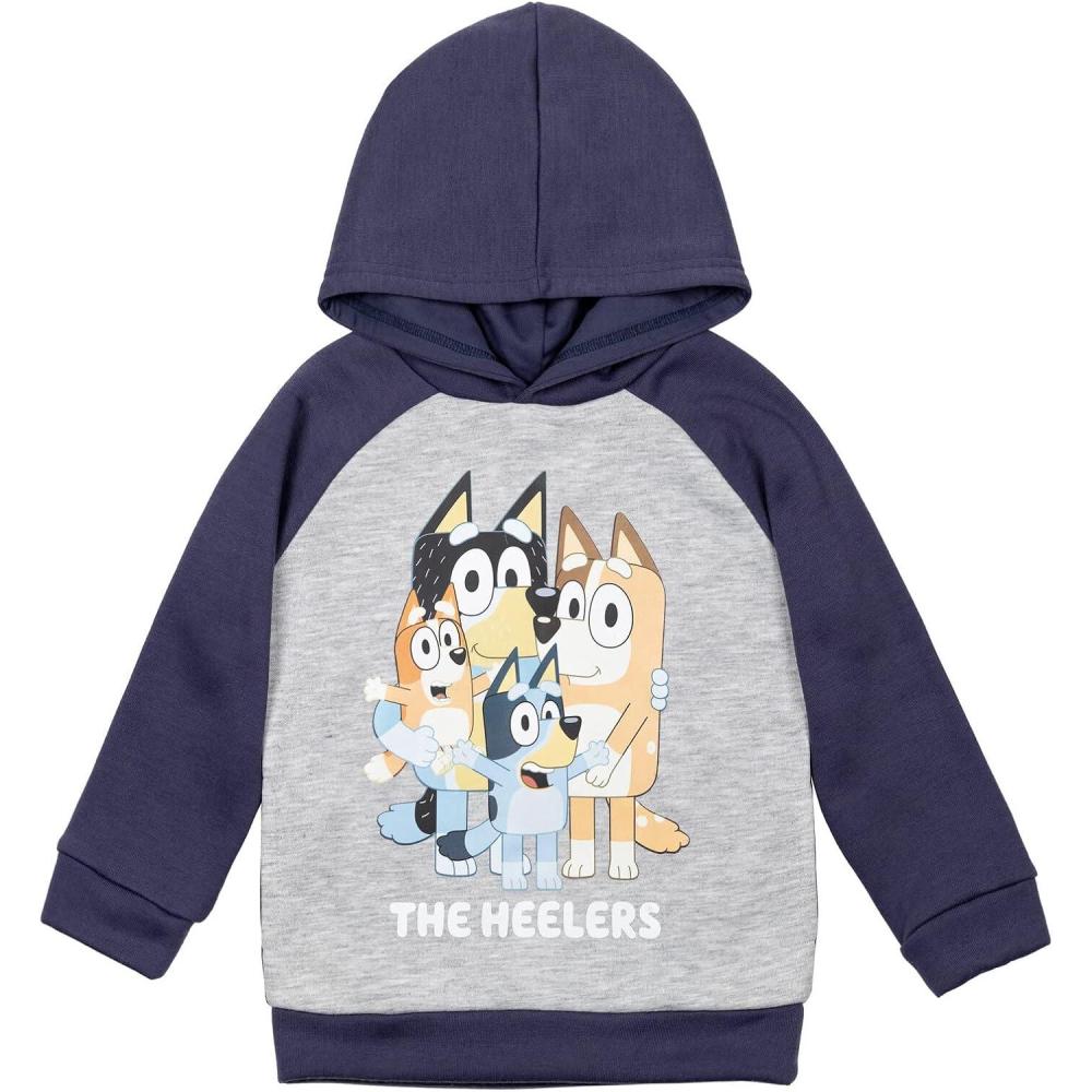 imageBluey Fleece HoodieGreyNavy