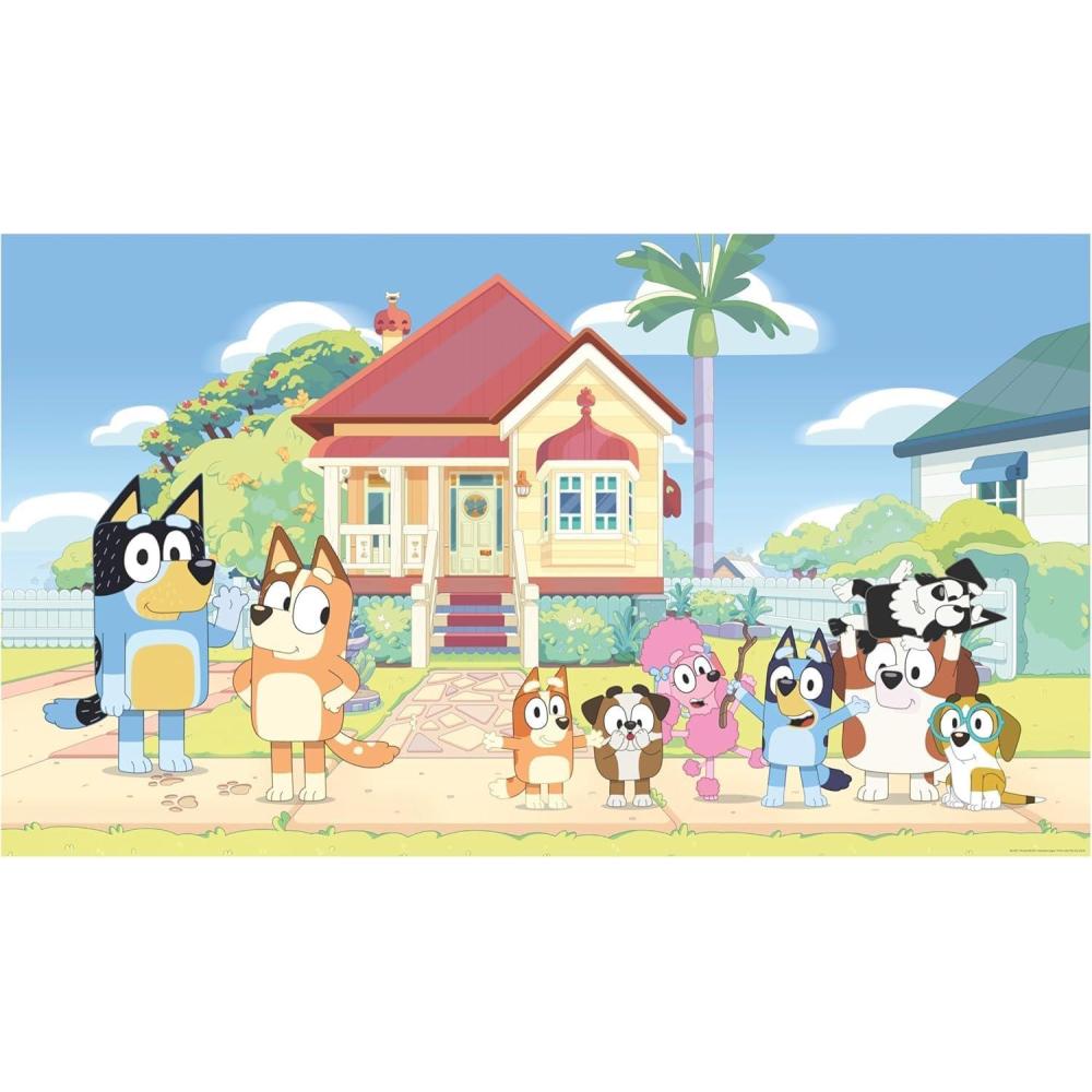 imageBluey Friends ampamp Family Peel and Stick Wall Mural by RoomMates RMK12802MBluey Character Mural