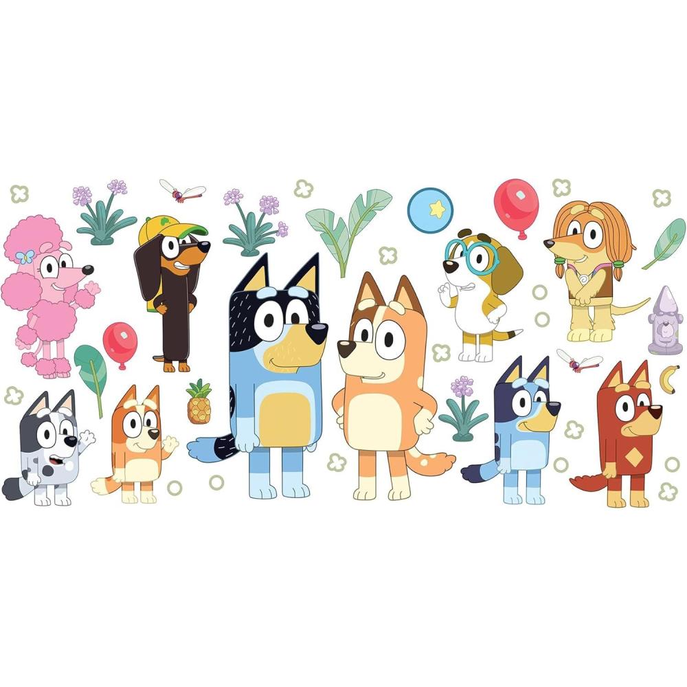 imageBluey Friends ampamp Family Peel and Stick Wall Mural by RoomMates RMK12802MFamily and Friends