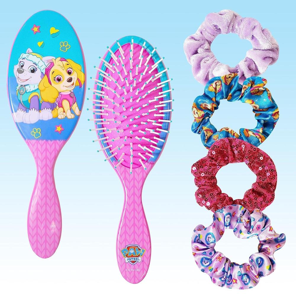 imageBluey Hair Accessory 5 Pcs Set  1 Regular 9 inch Bluey HairBrush For Girls  4 Bluey Scrunchies For Kids  Accessories For Girls  Detangling Brush  Elastic Hair Ties Ropes Scrunchies Ages 3Paw Patrol 5 Piece Hair Accessories