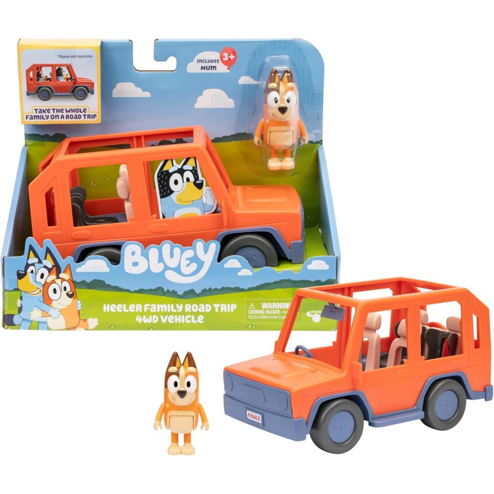 imageBluey Heeler Family Road Trip Big Car Toy Articulated Customizable Interactive Toddler Toy Car with 25 Chilli Figure Toddler Cars for Ages 3Chilli  Car