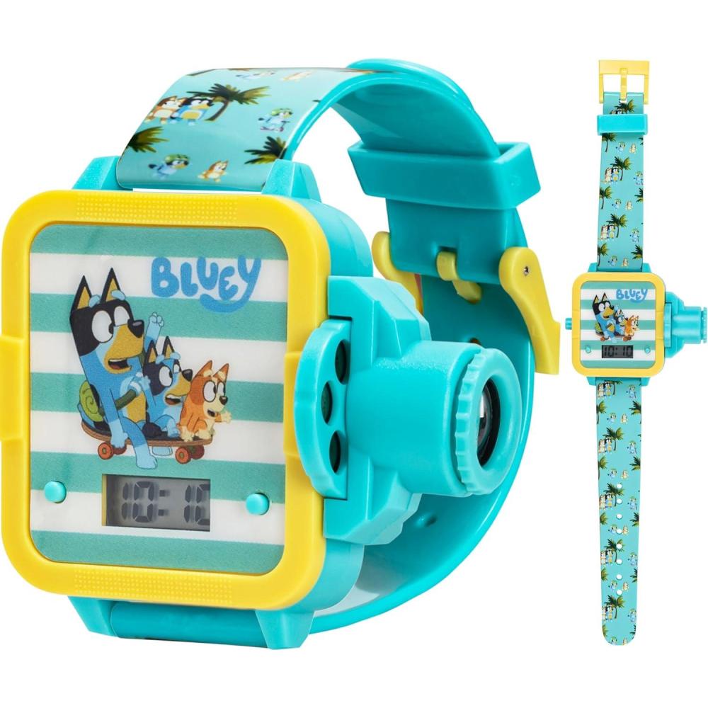 imageBluey Kids Digital Projector Watch with 6 Image Slides Adjustable Character Strap Digital LCD Display Bright Projection Button Fun for Preschool Ages Wrist Size 55quot8quot