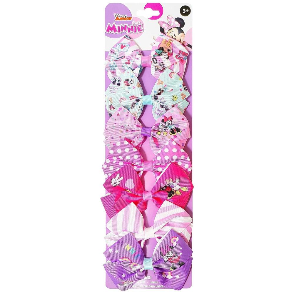 imageBluey Kids Hair Bows Hair Accessories Gift Set Bluey Hair Bow 7 Pcs 4 Inch Bow Bundle HairBows for Girls Different Bluey print on each clip Alligator Clip Ages 3 Disney Minnie Mouse