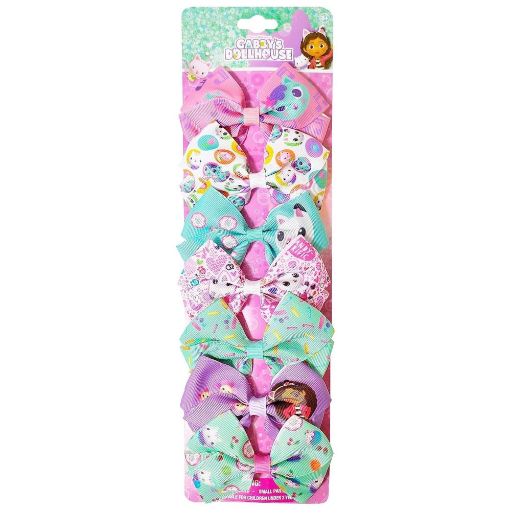imageBluey Kids Hair Bows Hair Accessories Gift Set Bluey Hair Bow 7 Pcs 4 Inch Bow Bundle HairBows for Girls Different Bluey print on each clip Alligator Clip Ages 3 Gabby