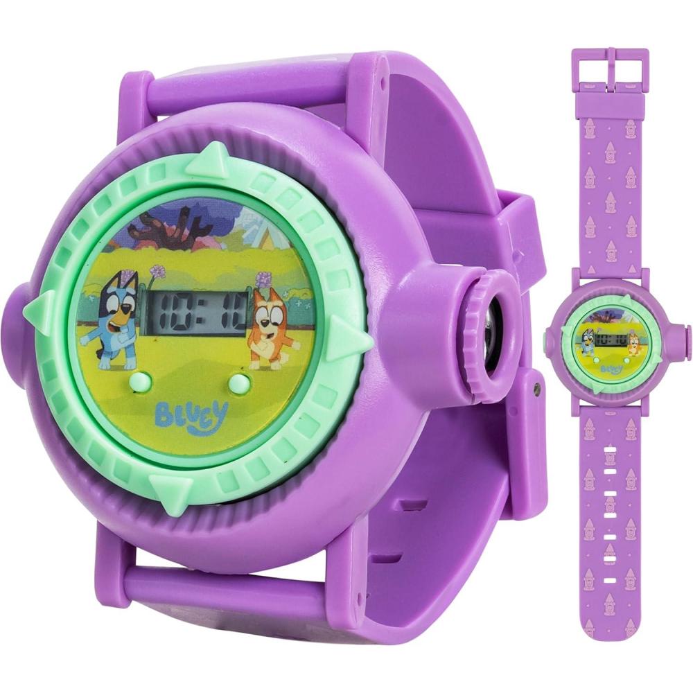 imageBluey Kids Projection Watch with LCD Display 10 Fun Bluey Images LightUp Projector Adjustable Plastic Strap KidFriendly Durable Build Perfect for Young Bluey Fans Fits Wrist Sizes 55quot to 8quot