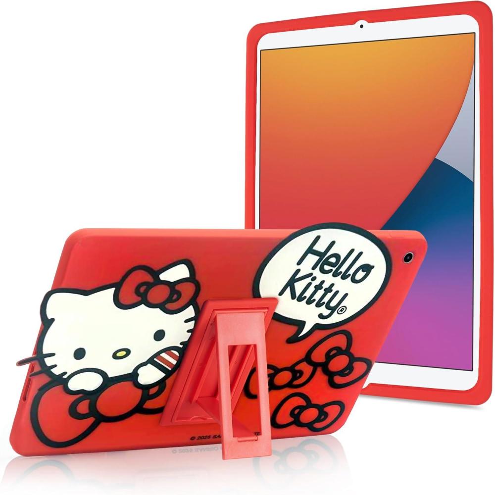 imageBluey Kids iPad Case  102 Case for iPad 9th8th7th Generation  201920202021 Tablet Cover with Stand Shockproof Silicone ProtectorHelloKitty