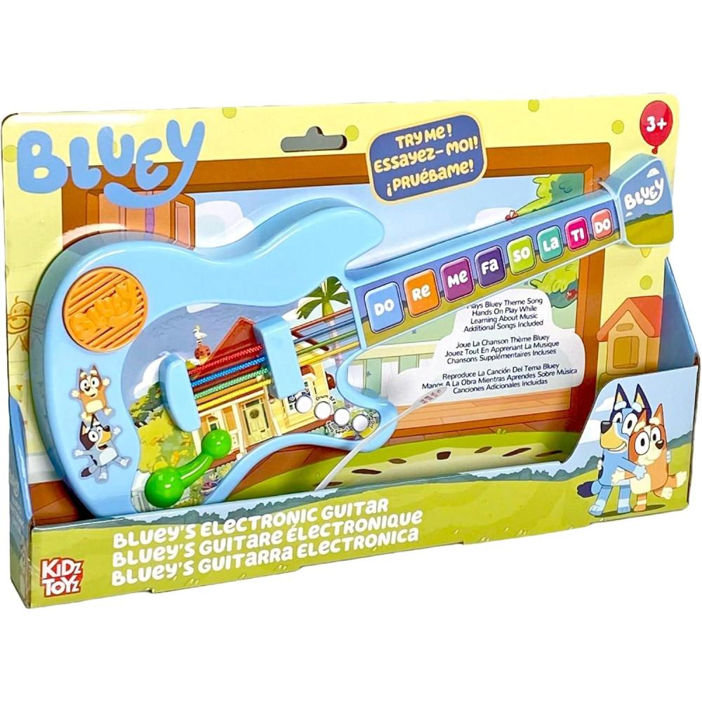 imageBluey Music Time Electronic Learn to Play Guitar Portable Learning Guitar Musical Education Learning Toy for Toddlers and Preschoolers