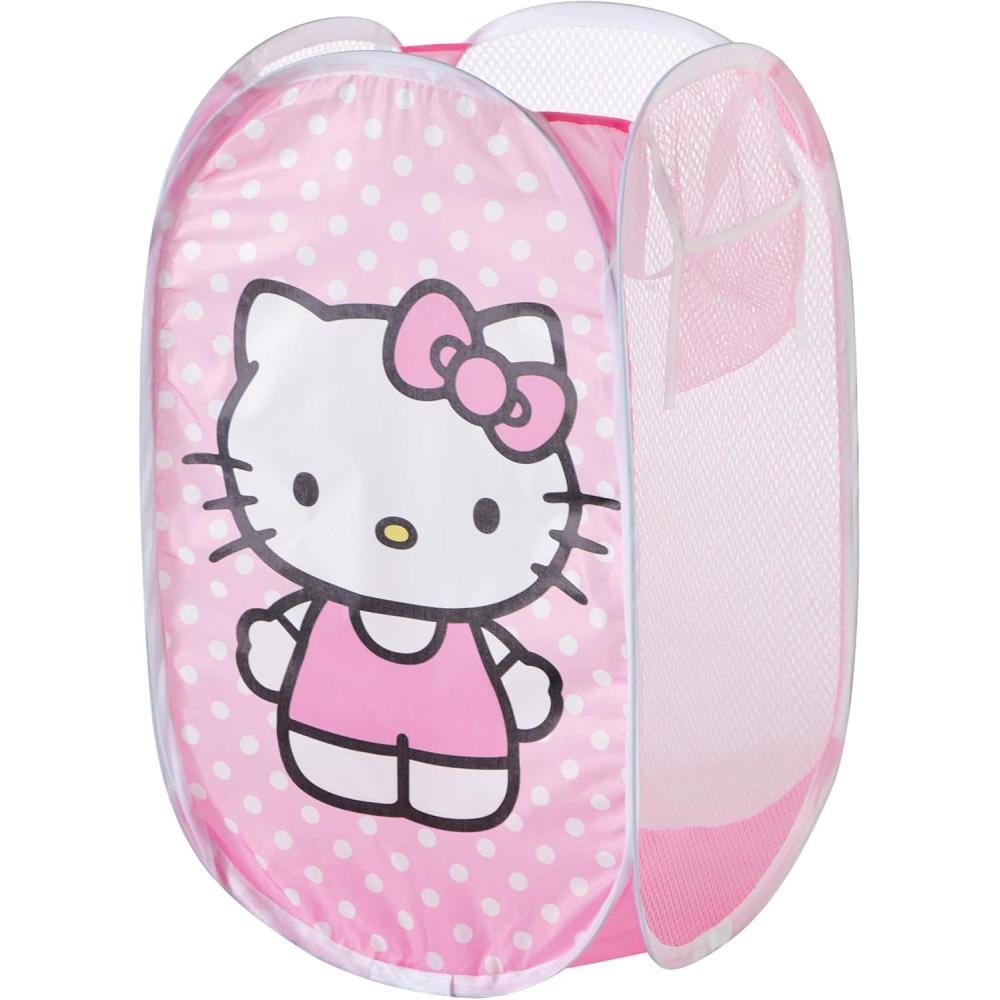 imageBluey PopUp Hamper with Carry Handles 21quot x 135quot Bluey and Bingo Design Lightweight ampamp Collapsible Laundry Basket for Kids Bedroom Bathroom or PlayroomHello Kitty