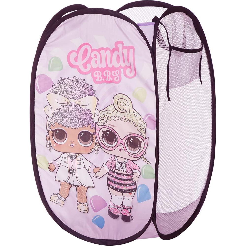 imageBluey PopUp Hamper with Carry Handles 21quot x 135quot Bluey and Bingo Design Lightweight ampamp Collapsible Laundry Basket for Kids Bedroom Bathroom or PlayroomLol Surprise Light Pink