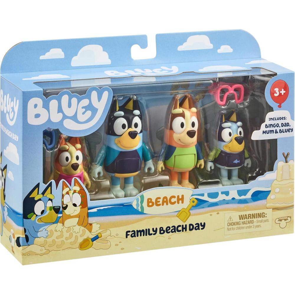 imageBluey Super Fan Figurines for Toddlers Set 11 Character Pack with Exclusive Figures Toddler Figurine Toys Includes Bluey Bingo ampamp More Ages 37 Family Beach