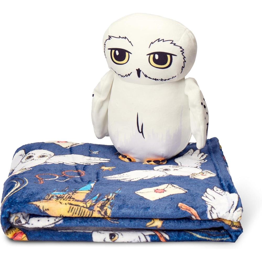 imageBluey Throw ampamp Plush Hugger Set 50quotx60quot Silk Touch Blanket with 3D Character Pillow  Soft Cozy Blanket for Kids and ToddlersHedwig