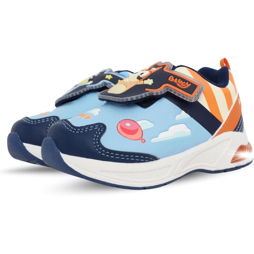 imageBluey Toddler and Bingo Light Up Sneakers UnisexBaby BlueOrange