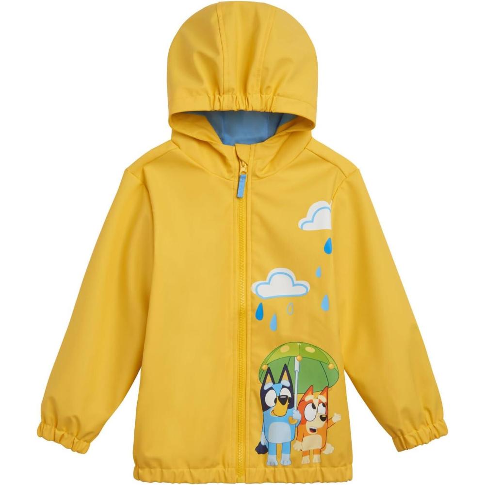 imageBluey Yellow Zip Up Waterproof Rain Jacket Toddler to Little Kid Sizes 2T 78Yellow
