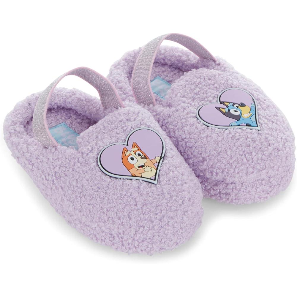 imageBluey ampamp Bingo Plush Kids Slippers Cozy SlipOn Aline Slippers for Boys ampamp Girls Featuring Bandit Chilli ampamp BingoBlue