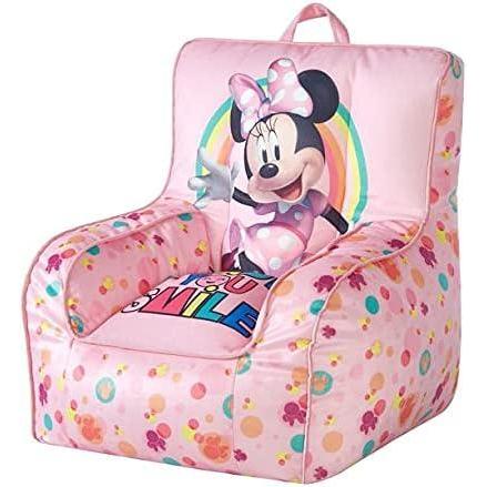 imageBluey ampamp Chloe Kids Micromink Bean Bag Sofa ChairSoft Padded Toddler Seat with Piping ampamp Carry HandleCozy Lounge Chair for Ages 3BlueMinnie