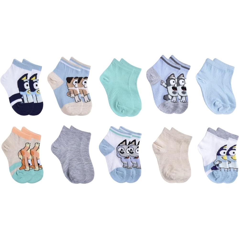 imageBluey boys Baby Boys Multi Pack SocksWhite 10pack