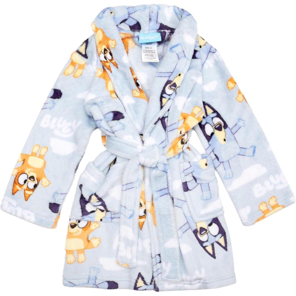 imageBluey boys Bathrobe Soft ampamp Plush Robe for KidsBlue BlueyBingo