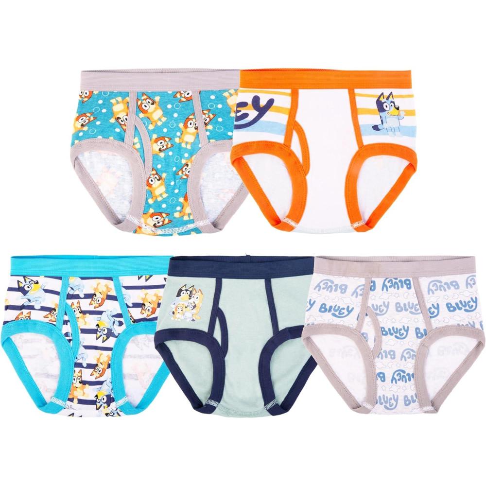imageBluey boys Briefs of 100 Combed Cotton Underwear Briefs Sizes 18m 23t 4t 4 6 and 85pack Bluey