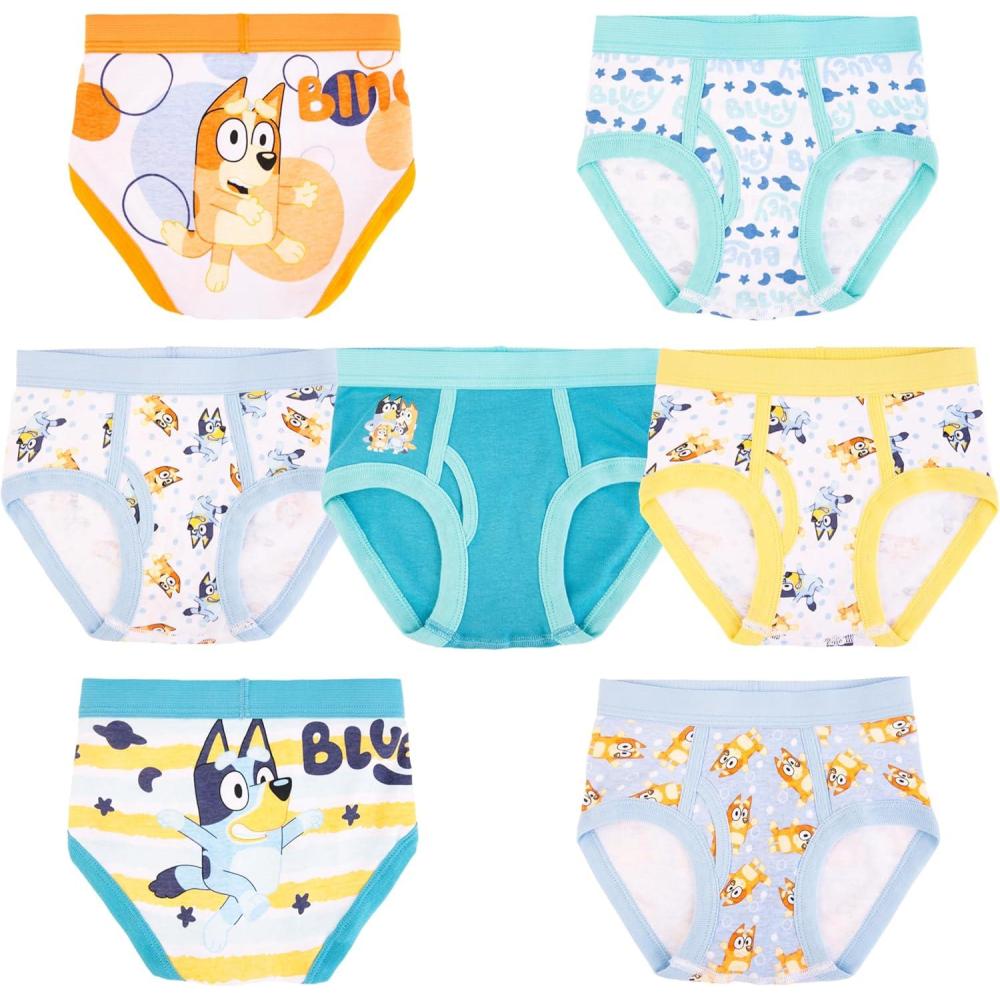 imageBluey boys Briefs of 100 Combed Cotton Underwear Briefs Sizes 18m 23t 4t 4 6 and 87pack Bluey