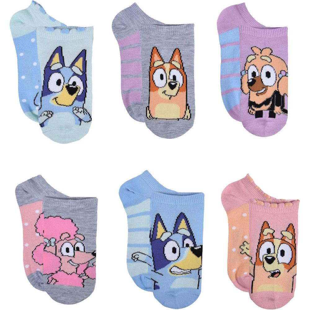 imageBluey girls Multi Pack Kids SocksSky Blue 6pack
