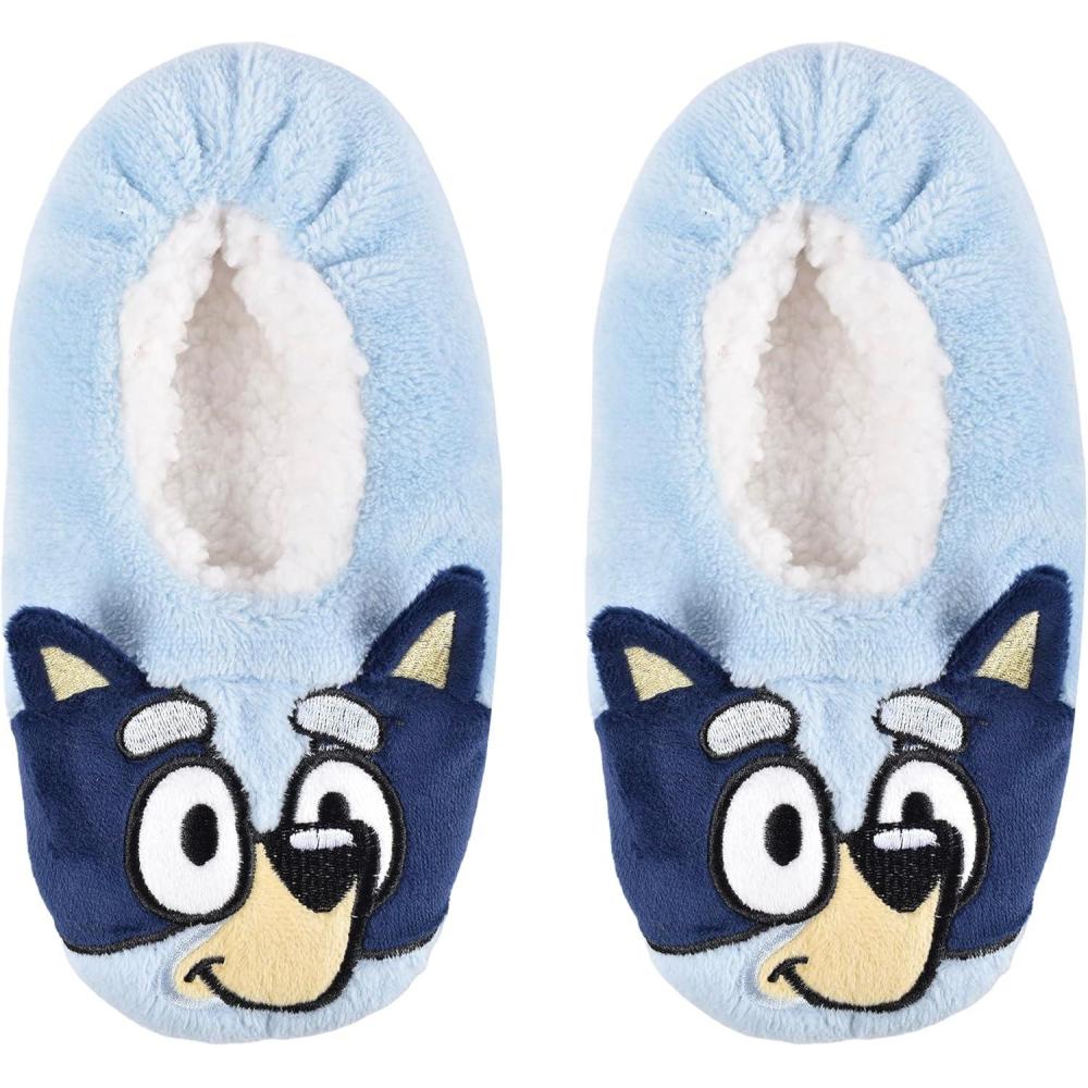imageBluey girls Snuggle Toe Plush Footlet Socks SlippersBlue
