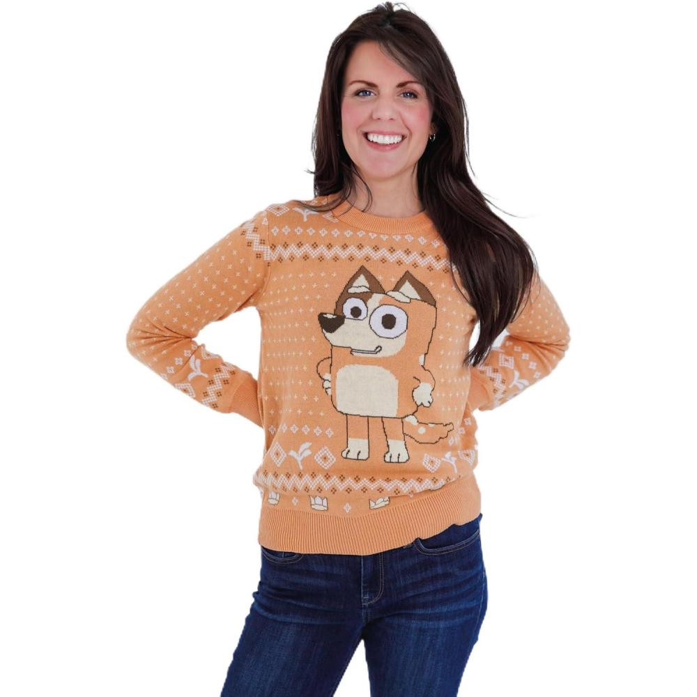 imageBluey womens ChristmasMom Orange