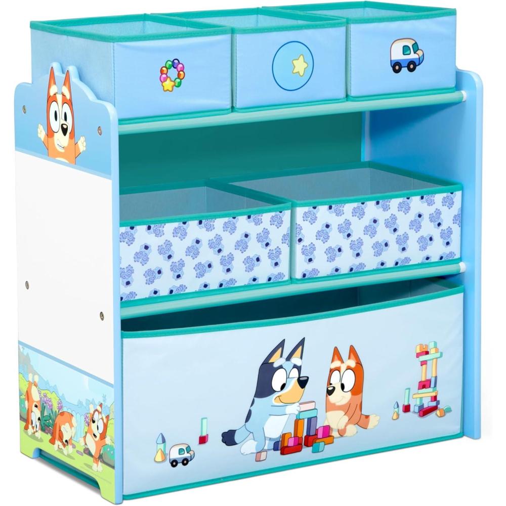 imageDelta Children  Bluey Design ampamp Store 6 Bin Toy Storage Organizer  Greenguard Gold Certified BlueBluey