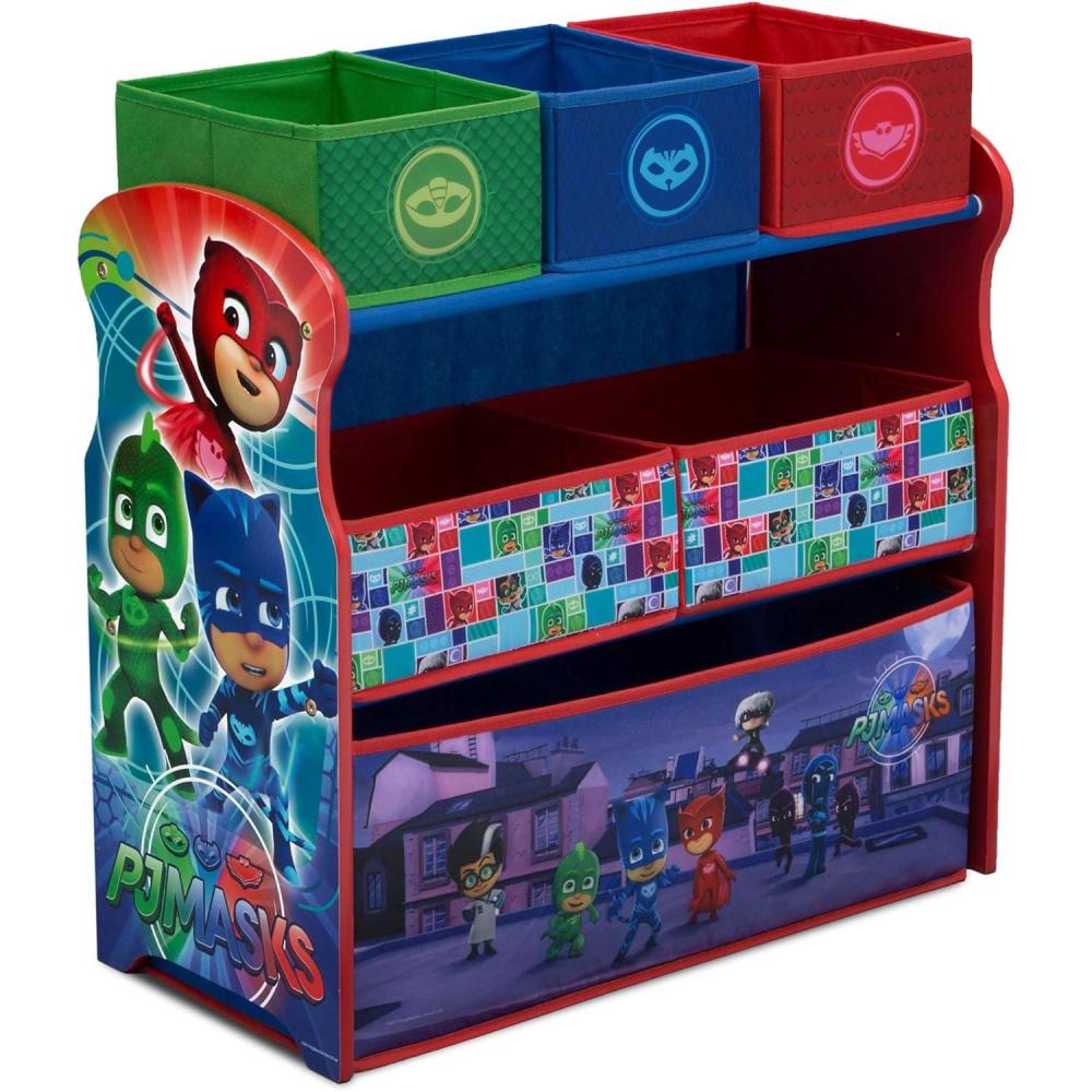 imageDelta Children Bluey Design ampamp Store 6 Bin Toy Storage Organizer Greenguard Gold Certified BluePj Masks