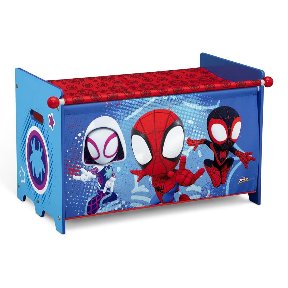 imageDelta Children  Bluey Toy Box with Retractable Fabric TopMarvel Spidey and His Amazing Friends