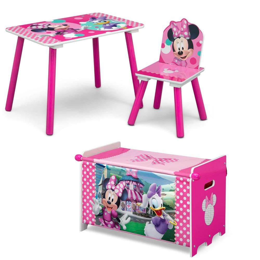 imageDelta Children Bluey 3Piece Toddler Playroom Set Includes Table Chair and Toy Box BlueMinnie Mouse