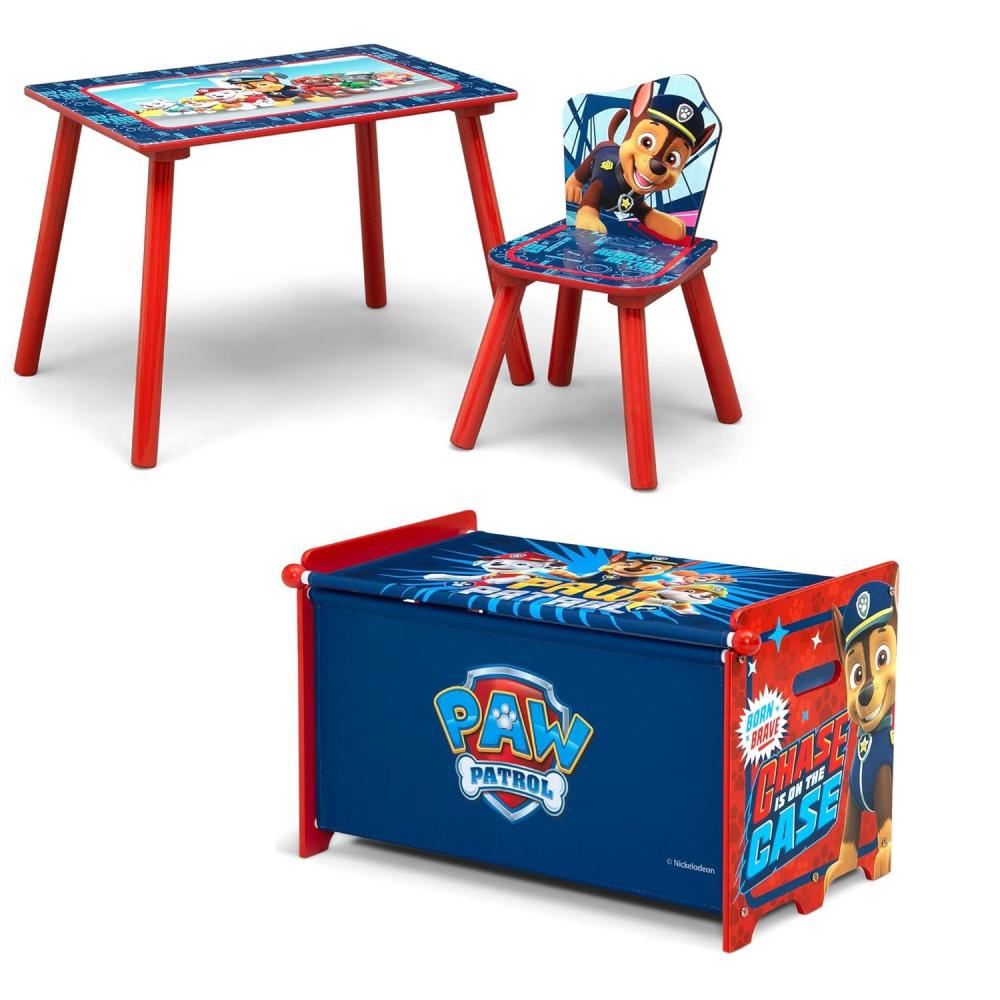 imageDelta Children Bluey 3Piece Toddler Playroom Set Includes Table Chair and Toy Box BluePaw Patrol