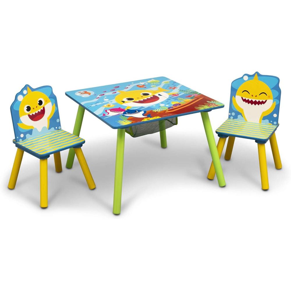 imageDelta Children Bluey Kids Table and Chair Set with Storage 2 Chairs Included Greenguard Gold Certified Ideal for Arts ampamp Crafts Snack Time Homeschooling Homework ampamp More BlueBaby Shark