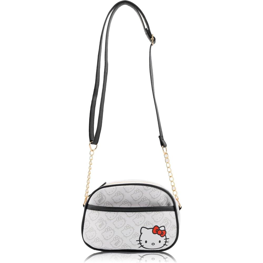imageDisney Sanrio Bluey Purse Crossbody Handbag for Women  Metallic Vinyl Womens Shoulder HandbagHello Kitty White