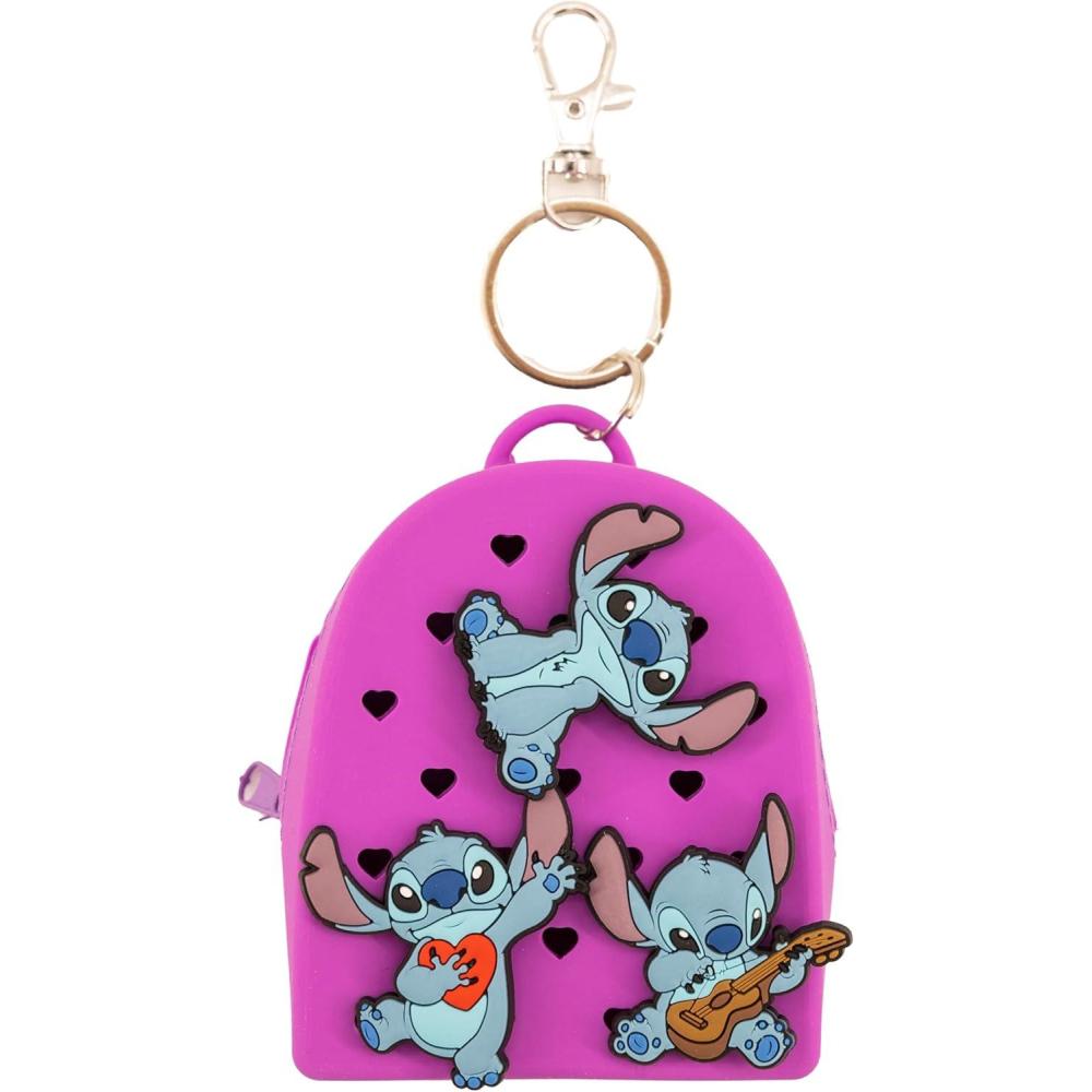 imageDisney Stitch Hello Kitty or Bluey Keychain for Kids  Silicone Mini Backpack Zipper Pull Key Ring Bag CharmStitch