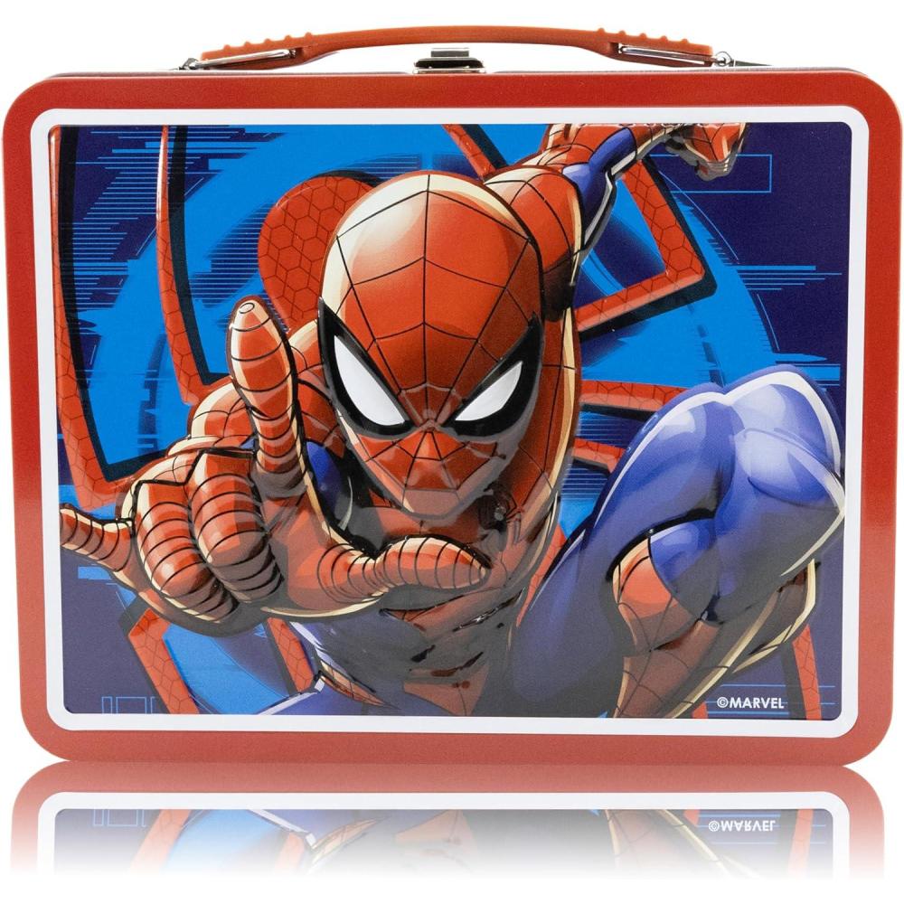 imageFast Forward Bluey Lunch Box for Kids  Bluey Tin Lunchbag for Boys Girls Unisex  Tin Lunchbox Storage Toddler Snack Box Bookbag Accessory  Ages 3Spiderman