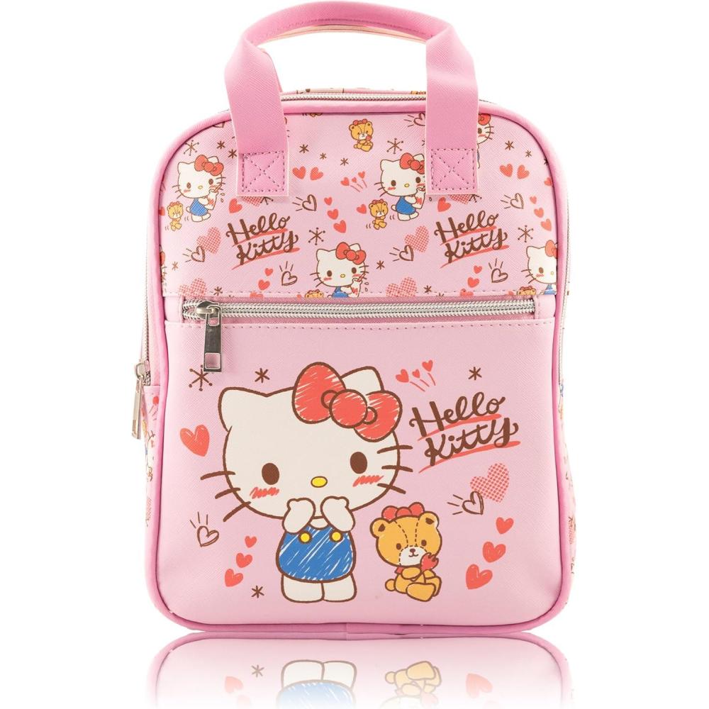 imageFast Forward Bluey Mini Backpack for Kids ampamp Adults  10quot PU Leather Bluey Backpack Purse Featuring Bluey  Toddler Travel Bag Small Backpack Bookbag for School Travel or Everyday Use  Ages 3Hello Kitty