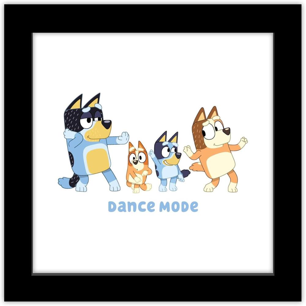imageGallery Pops Bluey Dance Mode Wall Art White Framed Version 12quot x 12quot Gallery Pops Wall ArtBlack Framed Version