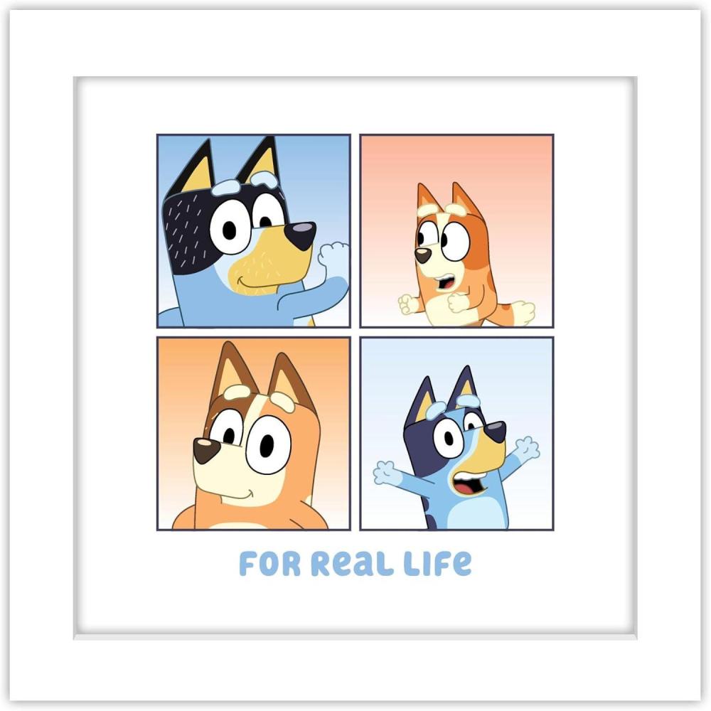 imageGallery Pops Bluey For Real Life Wall Art White Framed Version 12quot x 12quot Gallery Pops Wall ArtWhite Framed Version