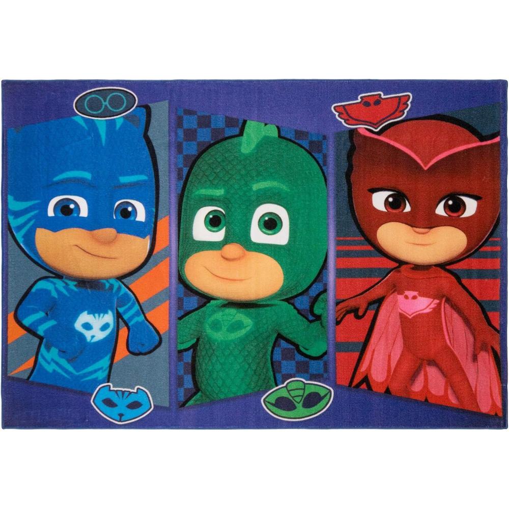 imageGertmenian Bluey Indoor Area Rug 3x5 Small NonSlip Ideal for Children in Bedroom Game Room Classroom Nursery or Play Area Bluey Playful Friends Multi 28029PJ Masks