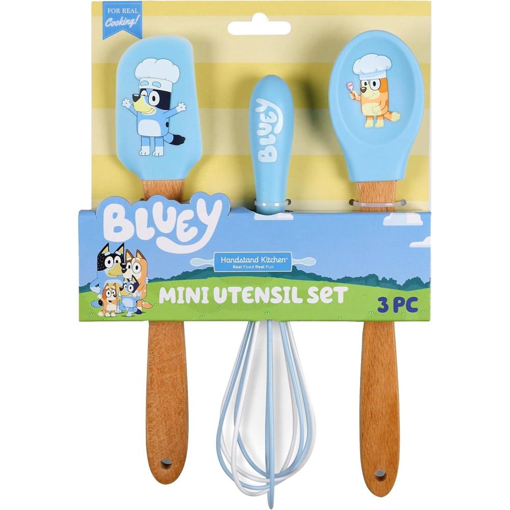 imageHandstand Kitchen Bluey Silicone Baking Utensil Set with 9quot Spoon 875quot Spatula and 85quot Whisk