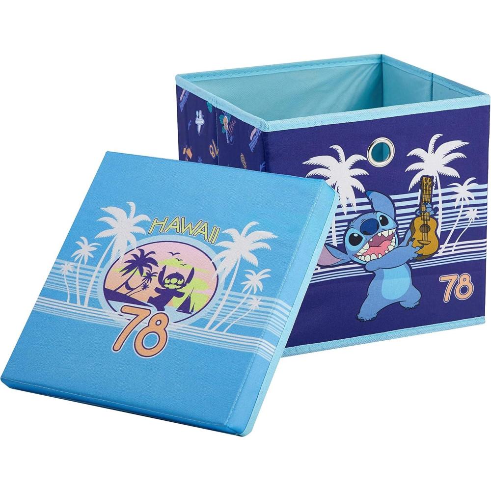 imageIdea Nuova Bluey Collapsible Fabric Storage Cube10 Organizer Bin with Lid for Bedroom Playroom and ClosetLilo and Stitch